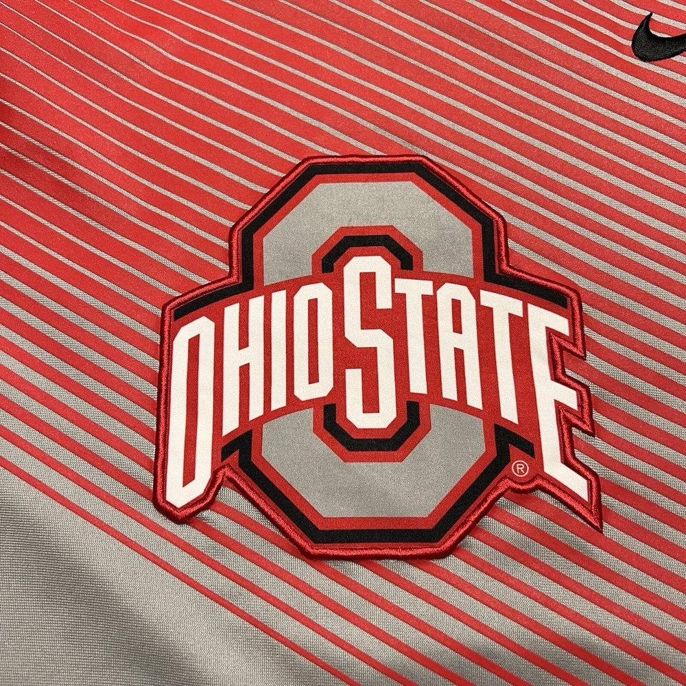 Nike Elite Ohio State Buckeyes Shirt Warm Up Basketball Size XL Dri Fit Stitched
